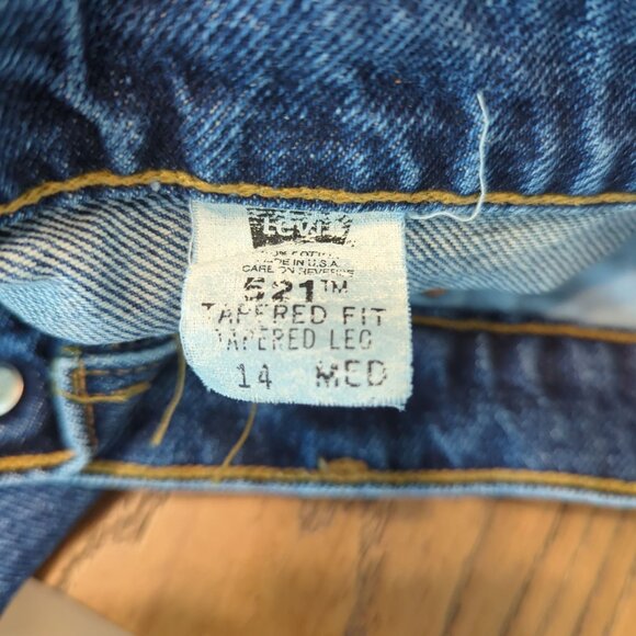 Levi's 521 Vintage‎ Tapered Fit Tapered Leg Women's Blue Denim Jeans Size 14 - Picture 6 of 15